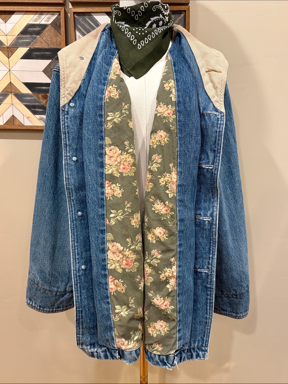 Vintage Ralph Lauren Country 90s Distressed Denim Chore Jacket size Large